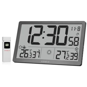 Метеостанция с настенными часами Kienzle Jumbo NEO, серая