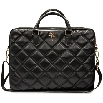 Guess 16" klēpjdatora soma Quilted 4G, melna