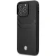 BMW Leather Card Slot vāciņš iPhone 14 Pro, melns