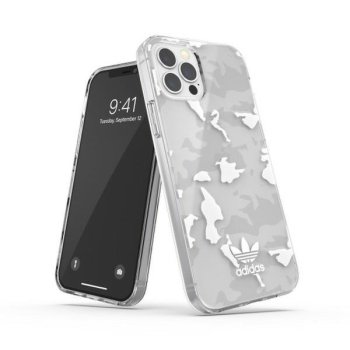 Adidas OR SnapCase Camo iPhone 12 / 12 Pro Case, Transparent/White