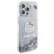 Hello Kitty iPhone 15 Pro Max vāciņš Liquid Glitter Charms Kitty Head, sudraba