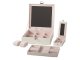 Jewelry Case Display Box Storage Organizer With Mirror, White