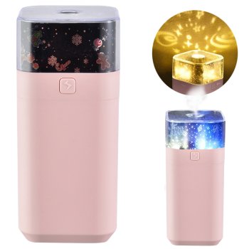 Ultrasonic air humidifier with star projector and night light