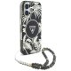 Guess Palm Trees Triangle Pearl Strap MagSafe vāciņš Apple iPhone 16, melns