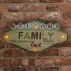Металлическая ретро-вывеска с LED подсветкой Forever Light Welcome Family