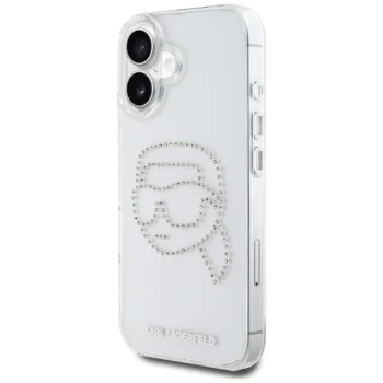 Прозрачный чехол Karl Lagerfeld IML Rhinestones Karl Head для iPhone 16