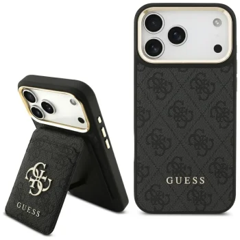 Чехол Guess 4G с кошельком MagSafe для iPhone 17 Pro Max — черный
