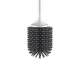 Silicone Toilet Brush with Holder, Wall-Mounted/Freestanding, White/Grey
