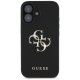 Guess Grained Big 4G Logo Small Classic Logo Case for iPhone 16, Black