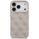 Guess iPhone 17 Pro vāciņš 4G PU Leather Triangle Logo MagSafe, rozā