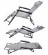 Gotel L66Y 3-Position Folding Garden Lounger, Grey