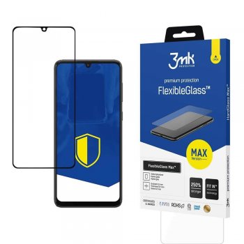 Samsung Galaxy A32 5G Black Aizsargstikls uz Visu Ekrānu | 3MK Flexible Glass Max Hybrid Fullscreen Protector