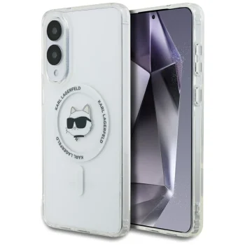 Чехол Karl Lagerfeld для Samsung Galaxy S25 Edge Metal Choupette Head MagSafe, белый