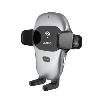 Dudao F20xs automātiskais auto turētājs ar Qi 15W bezvadu lādētāju, pelēks