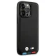 BMW iPhone 14 Pro vāciņš Leather Stamp Tricolor MagSafe, melns