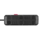 Maclean MCE387 B Pagarinātājs, 2 ligzdas + 3xUSB, 2500W, 1.5m, Melns