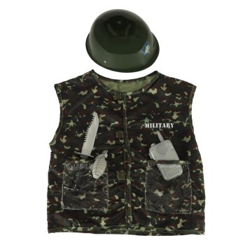 Карнавальный костюм солдата для мальчика со шлемом и...