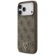 Чехол Guess Leather 4G Triangle Strass MagSafe для iPhone 17 / 18 Pro Max, коричневый