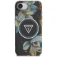 Guess IML Metal Glitter Flowers Triangle MagSafe vāciņš iPhone 16e, Melns