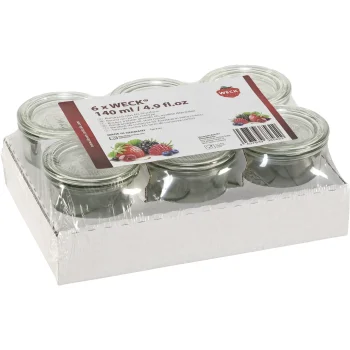 Stikla burciņas Weck Mini-Sturzglas 121664, 140 ml, 6 gab.