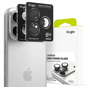 Ringke iPhone 17 Pro / 17 Pro Max kameras aizsargstikliņi (2 gab.), melni