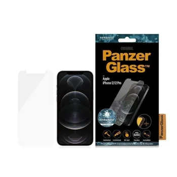 Антибактериальное закаленное стекло PanzerGlass Standard Super+ для iPhone 12 / Pro