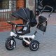 Bērnu Trīsritenis Ratiņi Tricikls TRIKE FIX V3, Melns | Kids Baby Trolley Bike Tricycle Stroller Buggy