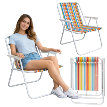 Folding Camping and Beach Chair Lightweight Portable, Multicolored