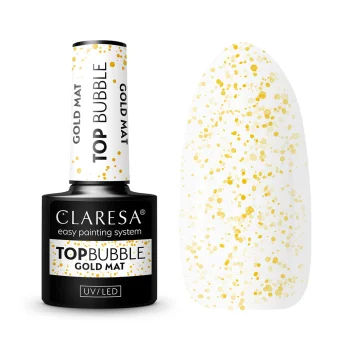 Claresa Top Bubble Gold Matt No Wipe matēta virskārta, 5 g