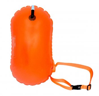Inflatable Swim Buoy, Safety Float for Open Water Swimmers, Triathletes, Kayakers and Snorkelers, Orange