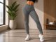 Women\'s High-Waisted Push-Up Sports Leggings, Grey, L/XL