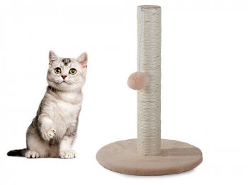 Kaķu nagu asināmais, sizala skrāpēšanas stabs, 43 cm - Bēšs | Cat Sisal Scratching Post