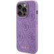 Guess iPhone 15 Pro Max vāciņš Leather 4G Stamped, violets