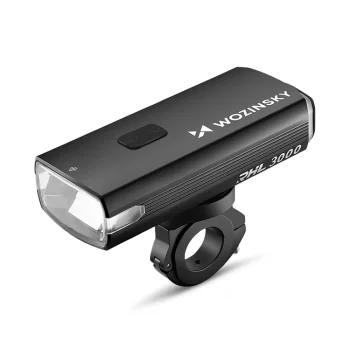 Wozinsky priekšējais velolukturis ar USB-C kabeli, 3000 lm, 10 000 mAh, melns