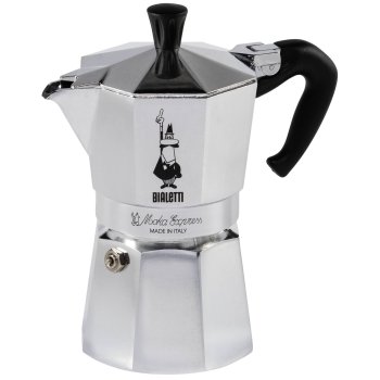 Bialetti Moka Express 4TZ Moka Pot, Silver/Black