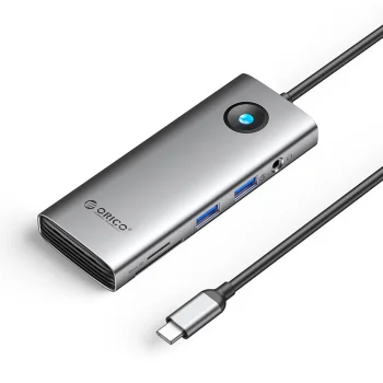 Orico PW11 8in1 USB-C dokstacija, HDMI 4K 60Hz, PD 100W, RJ45, pelēka