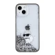 Karl Lagerfeld iPhone 15 Case Liquid Glitter Choupette, Transparent