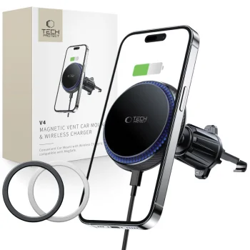 Автомобильный держатель Tech-Protect MM15W-V4 MagSafe 15W, Черный
