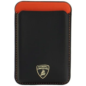 Кожаный MagSafe Картхолдер Lamborghini Urus D8 - Черный/Красный