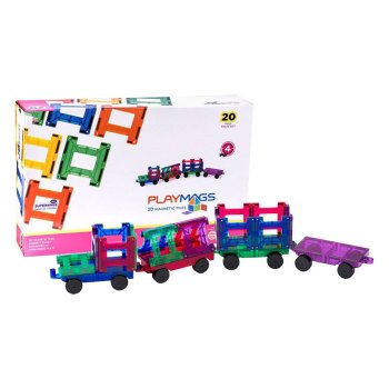 Магнитные плитки 3D Поезд Playmags 155 - набор 20 шт