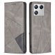 Xiaomi 13 Geometric Pattern Leather Stand Case Cover, Grey | Vāks Maciņš Maks Grāmatiņa Apvalks