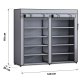 Massido MS-805 Textile Shoe Cabinet, Graphite