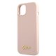 Guess iPhone 13 vāciņš Silicone Script Gold Logo Gaiši rozā