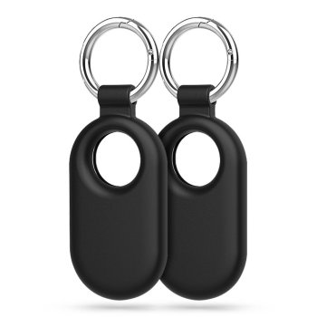 Tech-Protect Icon Silicone Case for Samsung Galaxy SmartTag 2, Black (2 pcs)