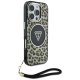 Guess HC IML Leopard Triangle Cord Strap MagSafe чехол для iPhone 16 Pro Max - коричневый