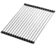 Roll-up Over-the-Sink Dish Drying Rack, 47x30 cm, Silver/Black