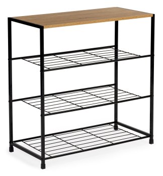 Обувница ModernHome 3-х уровневая полка для обуви в стиле лофт, черная