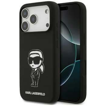Karl Lagerfeld Karl Sketch & Logo MagSafe vāciņš Apple iPhone 17 Pro, Melns