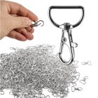 Swivel Lobster Clasps for Keychains and Crafts 500 pcs, Silver