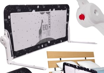 Salokāma aizsargbarjera gultai 200 cm, melna